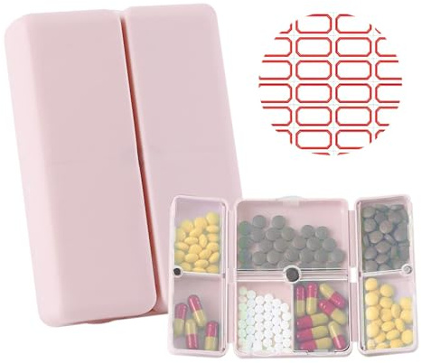 EACHPT Pastillero Semanal Portátil,Caja de Pastillas con 7 Compartimentos con Etiqueta,Pastillero Diario, Semanal,Portátil Pastillero Magnético Plegable Pastillero Para Viajes y Uso Diario