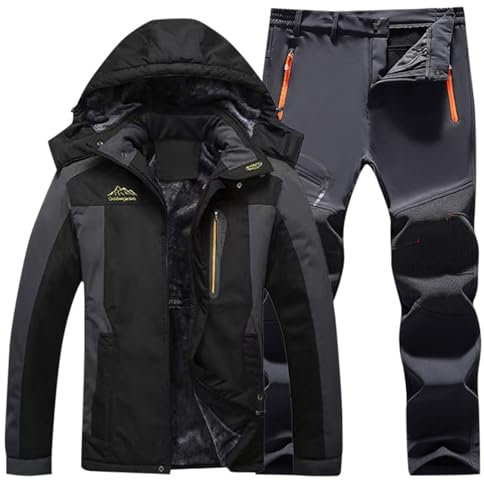 Chaqueta de snowboard para mujer, hombre, chaqueta de esquí y pantalones, juego de 2 piezas, traje de esquí cálido, resistente al viento, pantalones de snowboard, conjuntos de snowboard, traje de