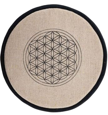 NKlaus Cojín redondo para cuenco tibetano, 18 cm, color gris claro, suave e ideal para sonidos relajantes, proporciona un agarre estable para cuencos tibetanos, perfecto para meditación y rituales