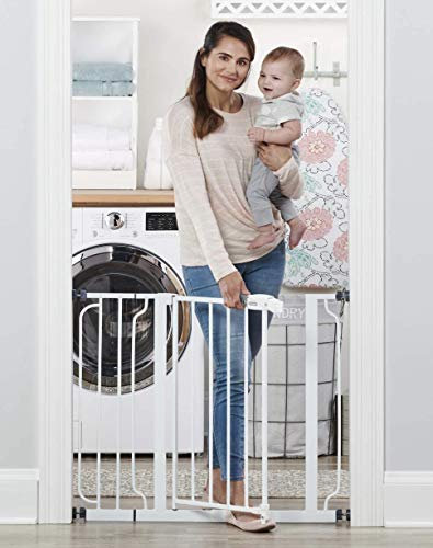 Regalo Easy Step Metal Walk Thru Gate, White, Fits Spaces between 29 to 37.5 wide and 30 height.