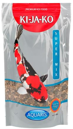 KI-JA-KO Super Mix alimento para koi 1 kg, granulado hundido 6 mm, con espirulina, Omega-3, prebióticos y Vitamina E para Carpa koi con coloración intensa y Sistema inmunitario Fuerte