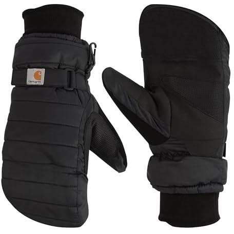 Carhartt Women's Quilts Insulated Mitt With Waterproofing Wicking Insert Cold Weather Gloves, Black, S UK