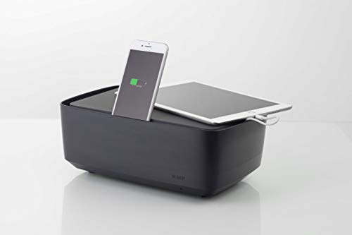 KMP Ladestation für mehrere Geräte - schwarz - 6 Port Multi Handy, Tablet und Laptop Ladestation - 3 USB Anschlüsse und 3 Steckdosen - EU Version