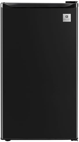 ARCTIC CHEF Mini Refrigerator-Freezer Compartment-Adjustable Thermostat Control-Reversible Doors-Ideal for Dorm, Office, RV, Garage, Apartment-Black, 3.2 CU.FT