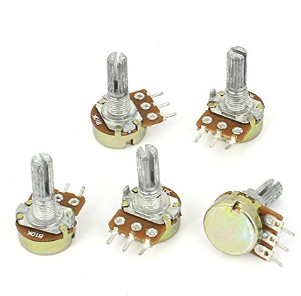 sourcingmap 10 K Ohm linéaire Taper potentiomètre Rotatif 10KB B10K Pot 5pcs