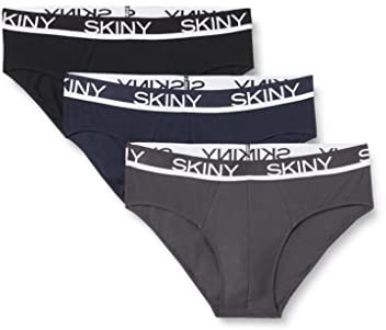 Skiny Herren Cotton Multipack 086839 Slip, Greyblueblack Selection, S EU
