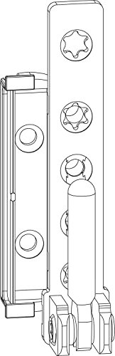 Maco Multi cuscinetto angolare DT160 per finestre in legno a sinistra, aria piegata 12 mm, battente 20 mm, portata 160 kg, acciaio zincato bianco