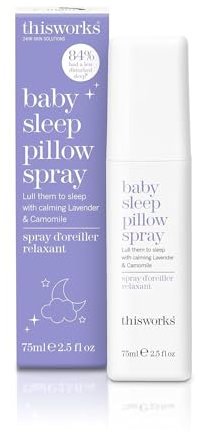 This Works Baby Sleep Pillow Spray, 75ml - Paediatrician Approved Baby Sleep Spray Infused with Lavender and Camomile Essential Oils - 99 Percent Natural Pillow Mist to Aid Sleep for 6 Months+