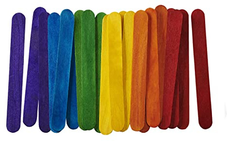 Gusto [100 unidades] Palitos de helado jumbo de colores de 6 pulgadas para manualidades - HELADOS, helado, depilación con cera, depresor lingual, palitos de madera para manualidades - Anteriormente