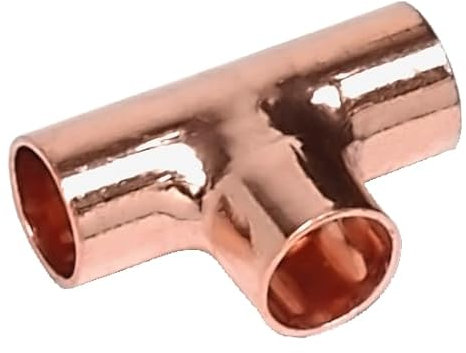 Sanitop-Wingenroth T-Stück Nr.5130 mit 3 Muffen, Fitting mit drei 18 mm Muffen, Dreifachanschluss, Fitting für die Feininstallation, Kupfer, 113069