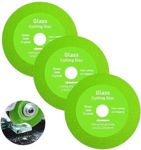 OneNine Disque de coupe pour verre, diamètre 22,23 mm, lames de scie rapides et précises pour carrelage, verre, granit et porcelaine pour meuleuse d'angle