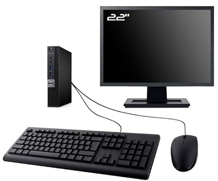 Dell PC Optiplex 5050 Micro Ecran 22 Intel I7-6700T RAM 16Go SSD 960Go W11 WiFi