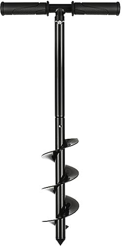 VIDETOL Erdbohrer Hand, 10 x 60 cm Garten Handerdbohrer Set, Schwarz Handerdbohrer, Stahl Erdbohrer für Akkuschrauber, Garten Pflanzen, Tiefkultivieren