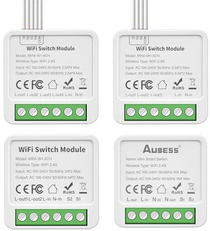 Tuya Smart Switch 1/2/3/4 Gang Breaker AC100-260V WiFi/Zigbee Switch Module Relay Smart Life Work with Alexa & Google Home Assistant with Timer Control (1Gang 16A)