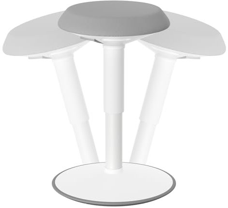 FIVMEN Taburete ergonómico de altura regulable de 54 a 79 cm, taburete de oficina, taburete de pie, con efecto oscilante, taburete ergonómico, taburete de trabajo para casa y oficina, color gris
