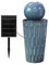 Dehner Gartenbrunnen Altona, Solarbrunnen frostbeständig, Komplett-Set mit warmweißer Solar-Beleuchtung/Pumpe/Trafo, Höhe 72.5 cm, Ø 30 cm, Keramik, blau