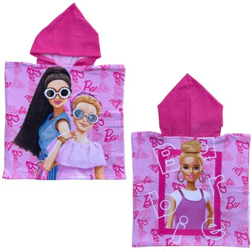 CARTOON Strandponcho badrock för barn mikrofiber polyester storlek 50 x 100 cm strand pool, barbie, one size