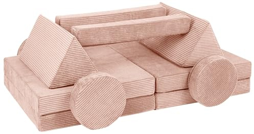 Velinda Play Sofa Modular Sofa Play Furniture Modular Kids Sofa Family Furniture Building Blocks Set (Color : Pink (Cord))