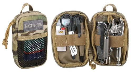 MAXPEDITION Pico Pocket Organizer, Ultra Compact EDC Gear Pouch, Tactical Utility Pouch for Everyday Carry, Tools, Gadgets, Outdoor First-Aid Kit, Survival (Multicam)
