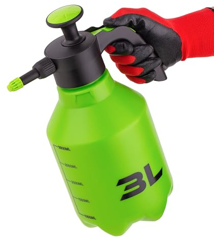 MIVOS Spruzzatore a Pressione 3 Litri - Spruzzatore da Giardino Premium, per Balcone, Terrazza e Giardino, per Piante - per la Cura delle Piante, Spruzzatore manuale