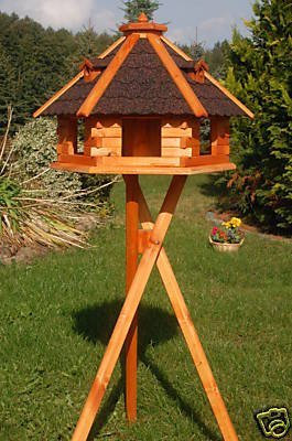 Deko-Shop-Hannusch Riesiges XXL Vogelhaus, Futterhaus 67 x 45 cm impräg.mit Ständer