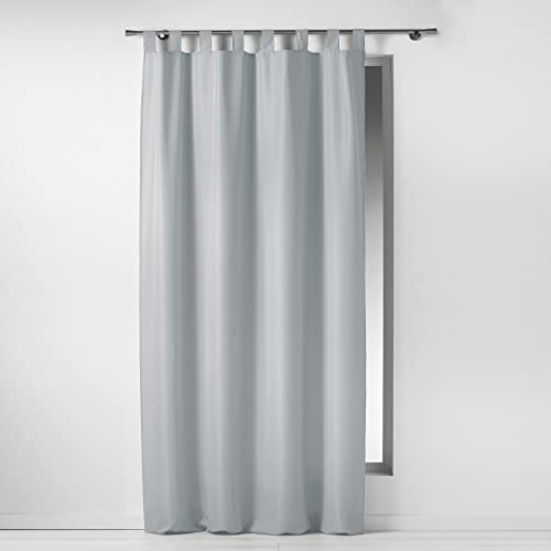Douceur D'Intérieur 1600516 Tenda Con Passanti, Poliestere, Grigio, 140 X 260 Cm