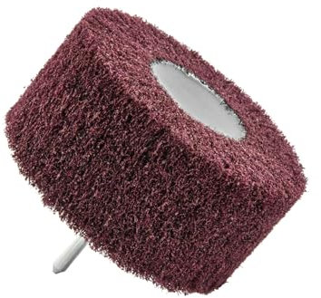 TIVOLY - Schaumstoff-Schleifbürste für Bohrmaschine - Extrudiertes Nylon + Korundkörnungen - Körnung 80 - Reinigung und Abbeizen aller Holz- und Metalloberflächen