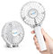 Wasuka Mini Handheld Fan, Portable USB Rechargeable Hand held Fan Foldable Small Desk Fan, 3 Speeds Battery Operated Electric Powered Fan Personal Desktop Hand Fan for Home Office Travel White