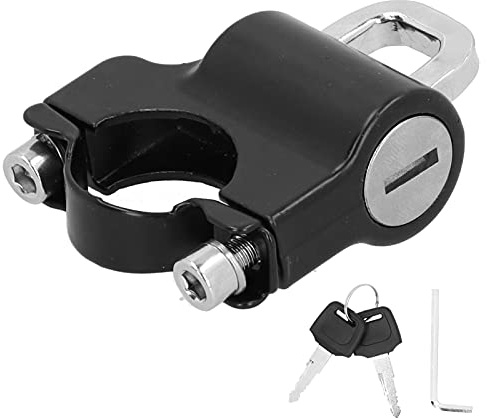 Lucchetto per Casco Moto, Lucchetto Universale per Casco Moto con Serratura di Sicurezza a 2 Chiavi per Tubo Manubrio da 22-28 Mm