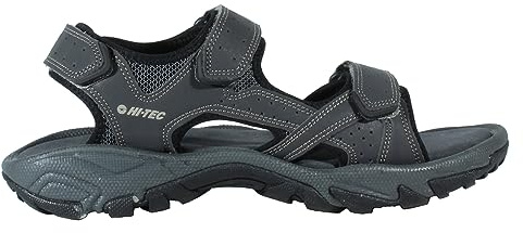 Hi-Tec NERPA Sandalia deportiva hombre, zapatillas exterior senderismo, calzado de uso diario con planta de serraje (Charcoal/Black, numeric_43)