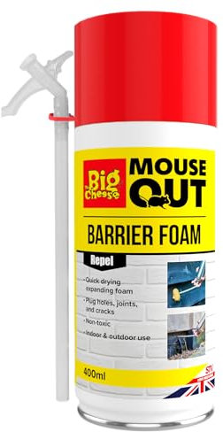 The Big Cheese Barrier Foam - 400ml Stop Mouse Access Through Holes & Gaps in Walls, Protect Cabling and Vulnerable Cavity Areas, Odor Destroyer and Pheromone Trail Remover