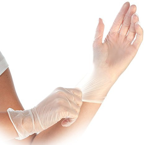FRANZ MENSCH 1000 Stück Hygonorm Vinylhandschuhe Ideal Fit | puderfrei, Karton, transparent, 9/L, L: 24cm, Einmalhandschuhe, Einweg- Handschuhe, latexfrei, Vinylhandschuhe