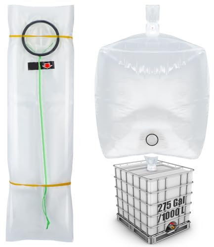 Teenyyou 275 Gallon Water Tank IBC Tote Cover with Bottom Water Outlet IBC Storage Tank Liner Bag Clear Protective Liner Bag Protection Accessories for 1000L Rain Catcher Barrel