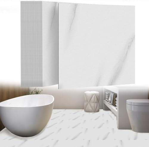 UISEBRT självhäftande golvplattor 54 stycken 5,02 m² PVC golvbeläggning vinylgolv betongutseende självhäftande kakel metervara kakeloptik för kök badrum hall vardagsrum 30 × 30 cm 【Modell A】