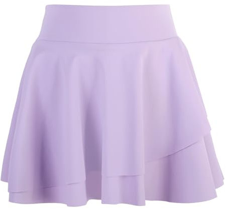 Bezioner Tennisrock Mädchen,Hohe Taille Hosenrock Faltenrock mit Taschen Hose Golf Skorts Plissierte Skater Sportrock Kinder Schuluniform Lila XXL(13-15 Jahre,150–165 cm)