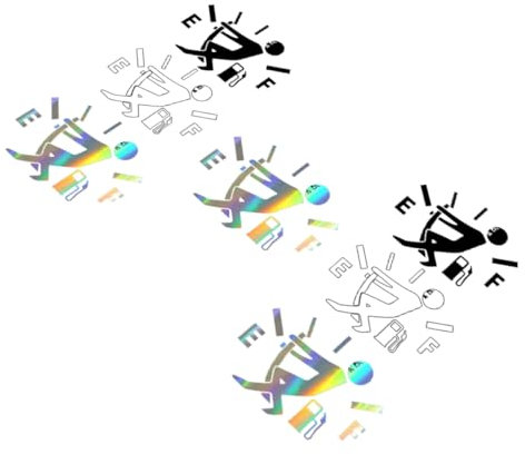 BELLIFFY Lot De 7 Autocollants Décoratifs pour Voiture Autocollant Réfléchissant en PVC Design Amusant Adhésif Puissant Résistant À La Décoloration