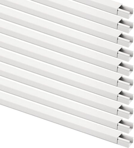 20 metri Mini canalina 15x17mm, lunghezza 20 metri, 10 canaline da 2mt, colore bianco, impianto elettrico a parete fuori muro, cavi elettrici, passacavi, tecnopolimero, coperchio avvolgente