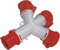 Brennenstuhl 1081584 Distribuidor de 3 enchufes (Enchufe y 3 enchufes CEE 400 V/16 A 4 Pines (IP44)