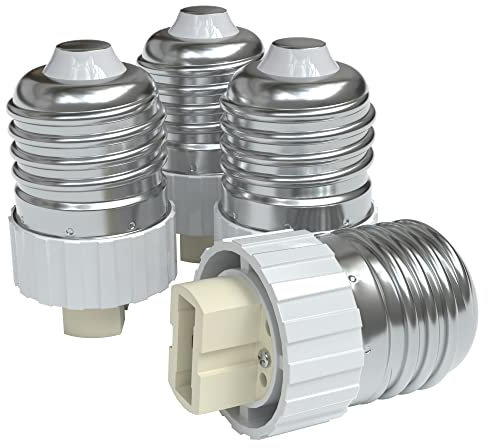EAZY CASE 4X Lampensockel Adapter - Konverter für E27 Fassung auf G9 Lampenadapter für LED-/Halogen- und Energiesparlampen Sockeladapter, Weiß