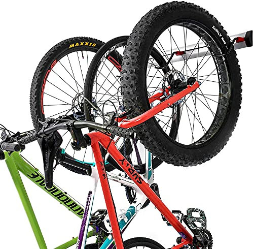 PRO BIKE TOOL Support mural intérieur réglable pour le garage ou la maison - Support vertical pour vélos de route ou de montagne - 3 ou 6 versions de vélos