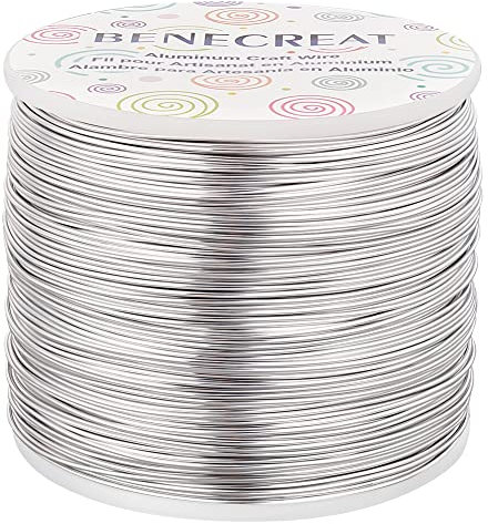 BENECREAT 20 Gauge (0.8mm) Aluminiumdraht 235m (770FT) Eloxierter Schmuck Basteldraht - Silber