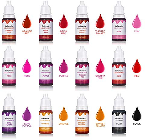 Stronrive 12 Farben Lipgloss Flüssig Pigmente Lip Liquid Pigmente Lippenstift Kosmetischer Farbstoff für Herstellung von Lipgloss