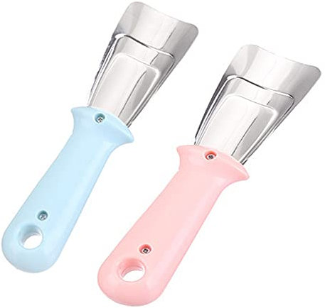 CO 2 Pezzi Paletta per Gelato in Acciaio, Paletta per Uso Domestico in Acciaio Inossidabile, Raschietto per Ghiaccio, Paletta per scongelamento, per Cucina, Bar, Buffet, Festa.