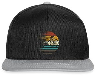 Spreadshirt Gravelbike Gravel Rennrad Fahrrad Geschenk Retro Snapback Cap, One Size, Schwarz/Grau