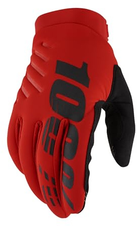 100% GUANTES BRISKER Gloves S Guantes, Adultos Unisex, Red (Rojo