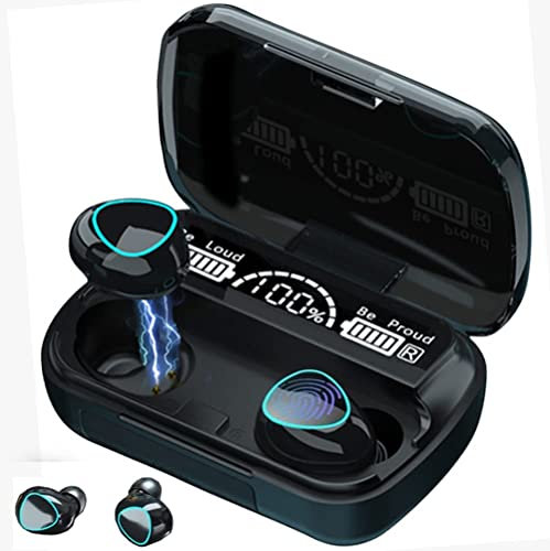 Auriculares Bluetooth 5.3, auriculares intraurales inalámbricos Hi-Fi estéreo, auriculares Bluetooth inalámbricos con micrófono HD, 40 horas de cancelación de ruido, pantalla LED, impermeables IP7