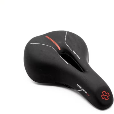 Wittkop MEDICUS PRO EVO 1.0 Selle de vélo de trekking en gel avec mousse à mémoire de forme, design ergonomique et ventilation centrale - Noir