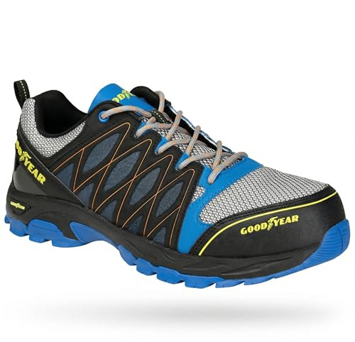 Goodyear S1P SRA HRO Baskets de sécurité au Travail sans métal pour Hommes, Bleu/Noir, 42 EU