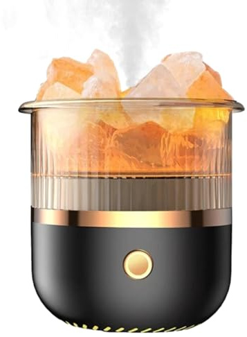 Xistuoz Difusor de lámpara de Sal, Difusor de Roca de Sal, Difusor de Aceite para lámpara de Sal, Lámpara de Noche de, lámpara de Sal con 1 Paquete de Piedra de Sal, Luces de Ambiente