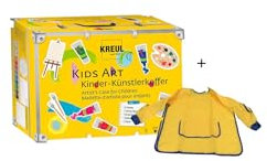 Ledacolor Malkoffer für Kinder | 18 Teilig | Deluxe Set | Künstlerkoffer 12 Farben | Blütenfarbpalette | div. Keilrahmen | 2 Pinsel + gratis Malkittel | Wasserabweisend | Atmungsaktiv